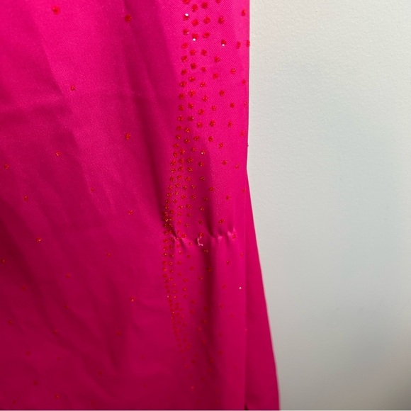 Rampage Pink One Shoulder Evening Dress Rhinestone Slit Formal‎ Party - Picture 4 of 7